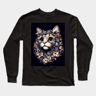 Abstract ragdoll cat portrait Long Sleeve T-Shirt